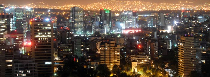 La ciudad de México en la noche